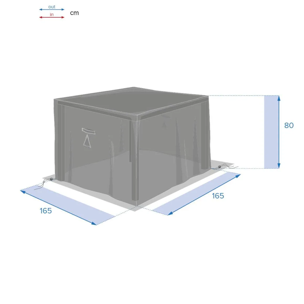 Housse de protection HAMBO pour table carrée Gris M