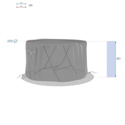 Housse de protection HAMBO pour table ronde Gris