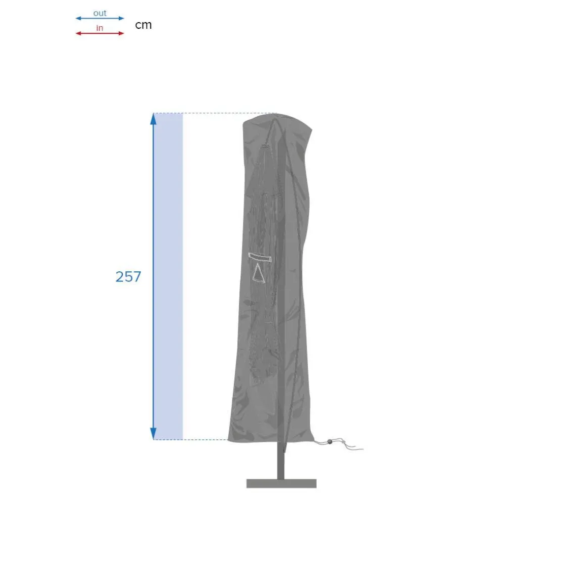 Housse de protection HAMBO pour parasol déporté Gris L