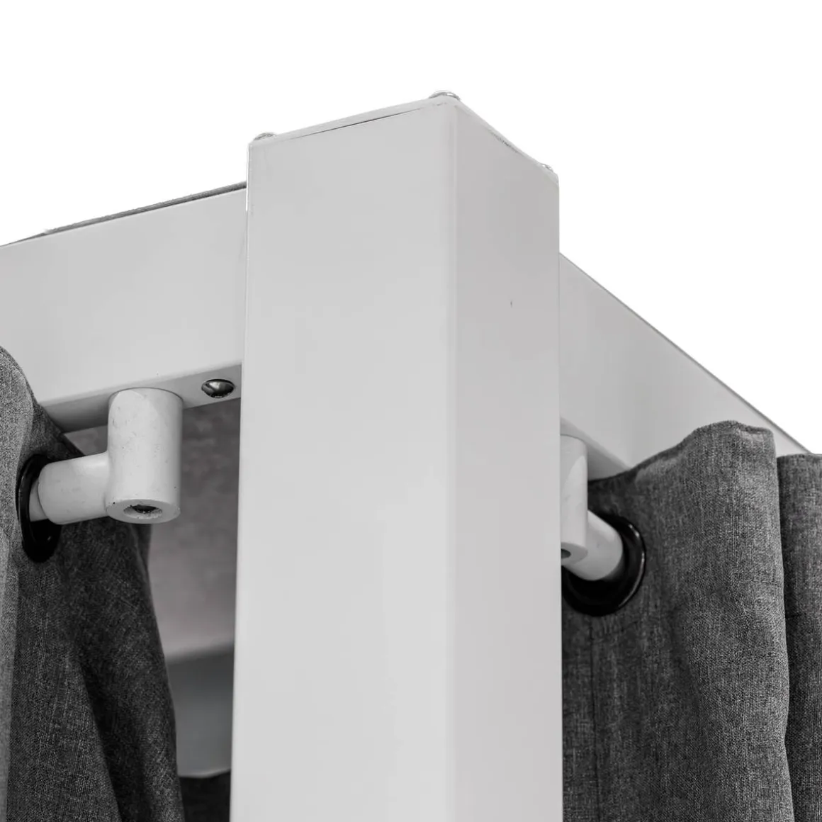 Kit de rideaux et de rails pour tonnelle ZALYA Blanc & Ardoise