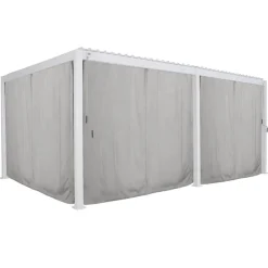Kit de rideaux, moustiquaires et de rails pour pergola bioclimatique EVORA Gris clair