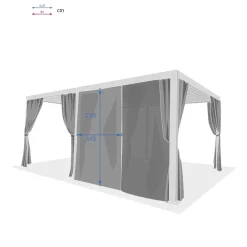 Kit de rideaux, moustiquaires et de rails pour pergola bioclimatique EVORA Ardoise
