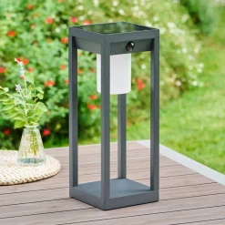 Lanterne solaire à détection de mouvement PIKY Graphite
