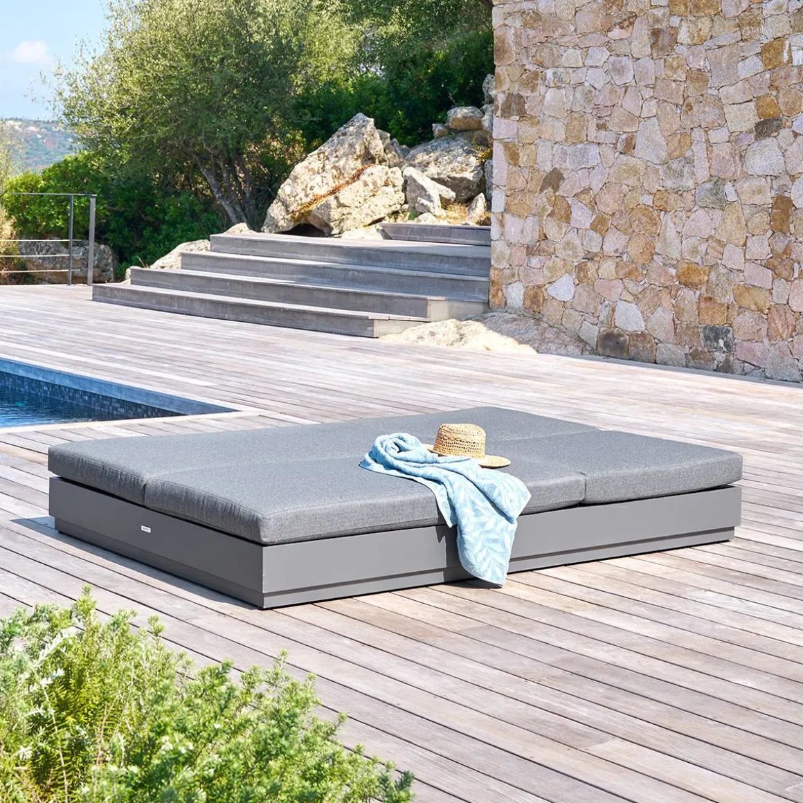 Lit de piscine ALLURE Graphite