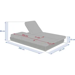 Lit de piscine ALLURE Graphite