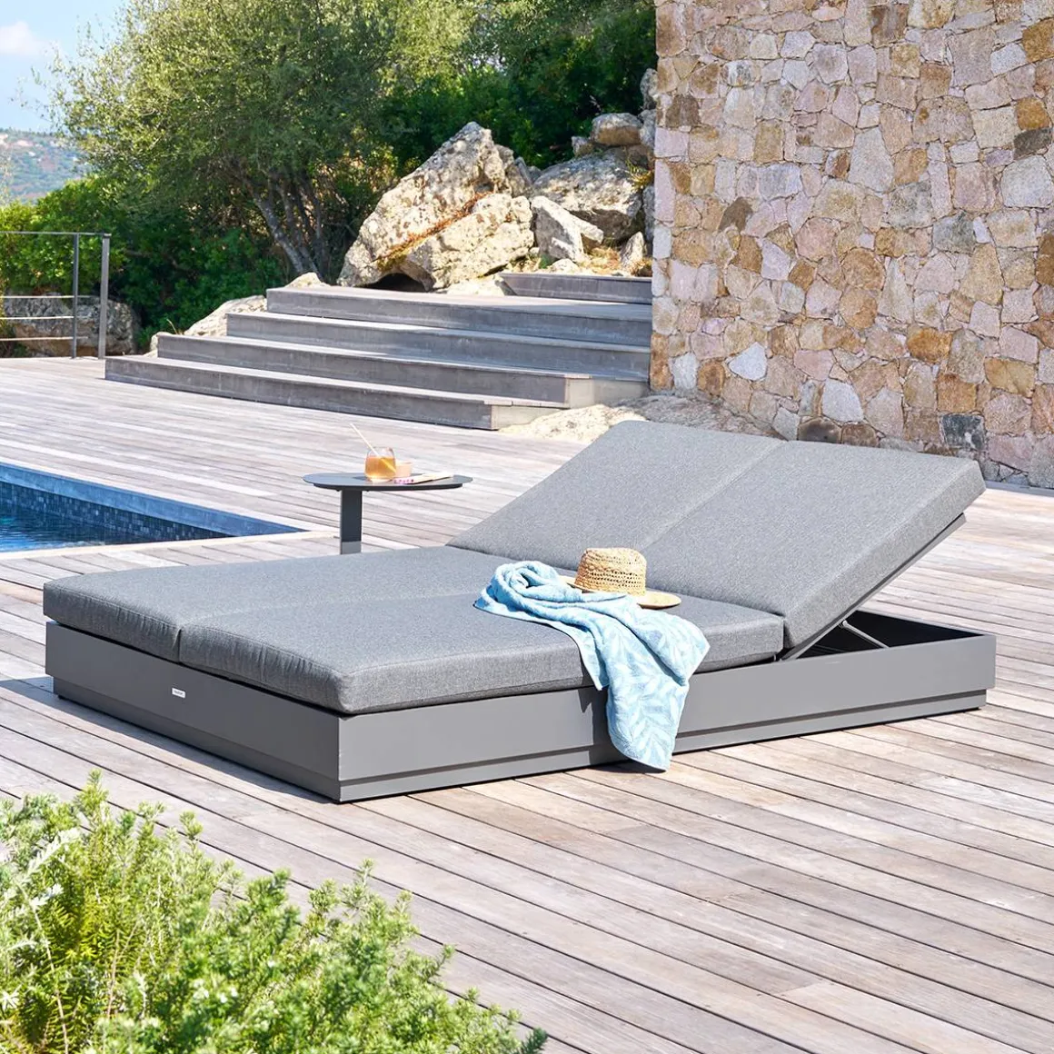 Lit de piscine ALLURE Graphite