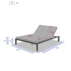 Lit de piscine double ÉVASION Argile & Beige