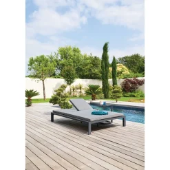 Lit de piscine double ÉVASION Anthracite & Graphite