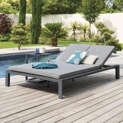 Lit de piscine double ÉVASION Anthracite & Graphite