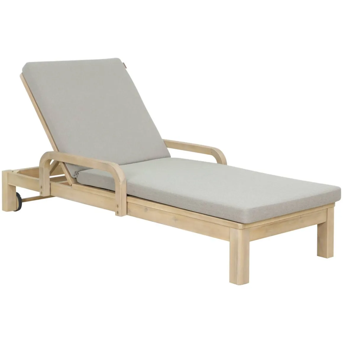 Lit de piscine PAPOUASIE Beige / Acacia