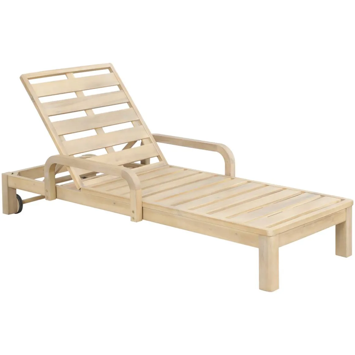 Lit de piscine PAPOUASIE Beige / Acacia