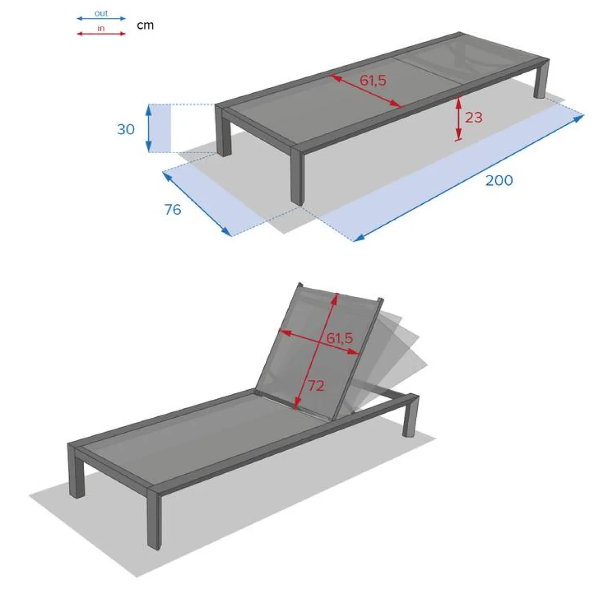 Lit de piscine ÉVASION Anthracite & Graphite