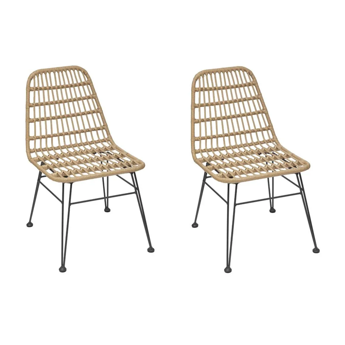Lot de 2 chaises de jardin LAMBADA Sésame & Graphite