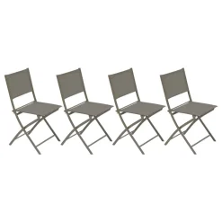 Lot de 4 chaises de jardin pliante MODULA Noisette / Café