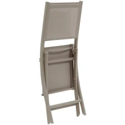 Lot de 4 chaises de jardin pliante ESSENTIA Noisette / Café