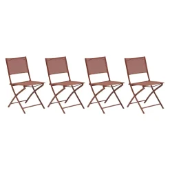 Lot de 4 chaises de jardin pliante MODULA Acajou