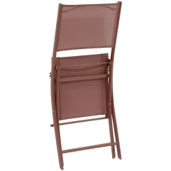 Lot de 4 chaises de jardin pliante MODULA Acajou