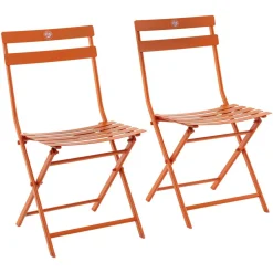 Lot de 2 chaises de jardin pliantes GREENSBORO Terre battue