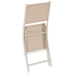 Lot de 4 chaises de jardin pliantes MODULA Lin & Argile