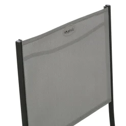 Lot de 4 chaises de jardin pliantes MODULA Galet & Graphite