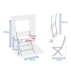 Lot de 4 chaises de jardin pliantes ESSENTIA Wengé & Praliné