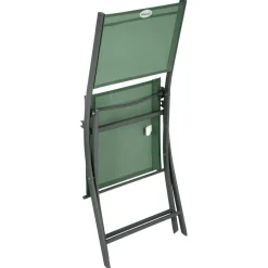 Lot de 4 chaises de jardin pliantes MODULA Vert olive & Graphite