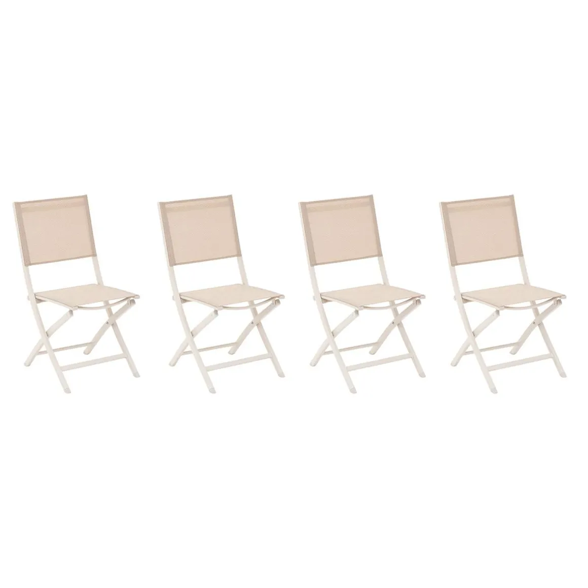 Lot de 4 chaises de jardin pliantes ESSENTIA Lin & Argile