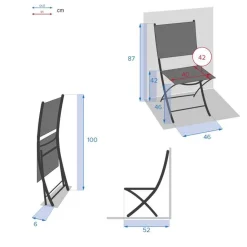 Lot de 4 chaises de jardin pliantes MODULA Lin & Blanc