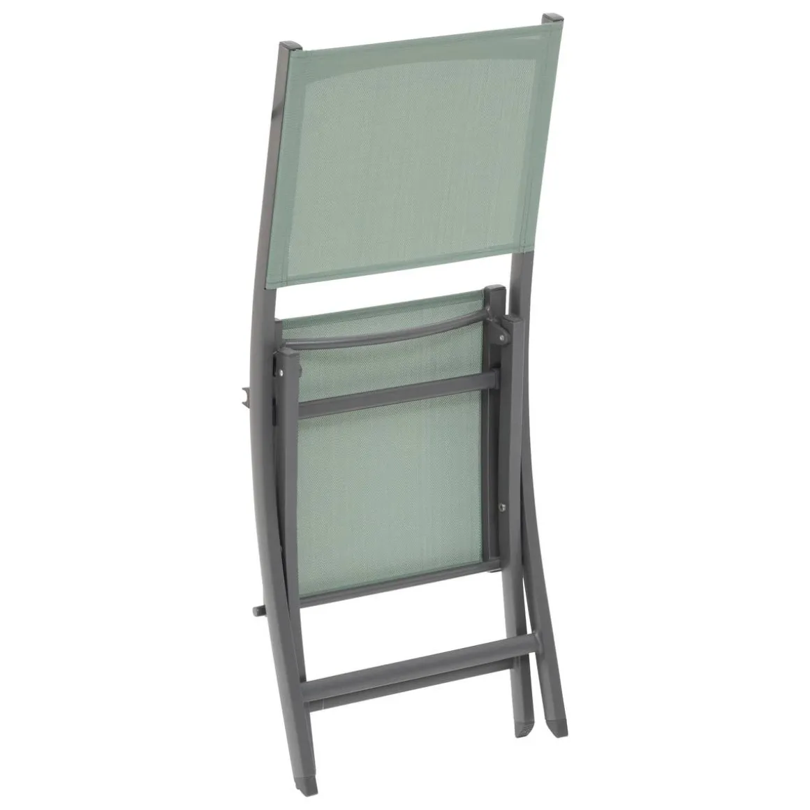 Lot de 4 chaises de jardin pliantes ESSENTIA Vert olive & Graphite