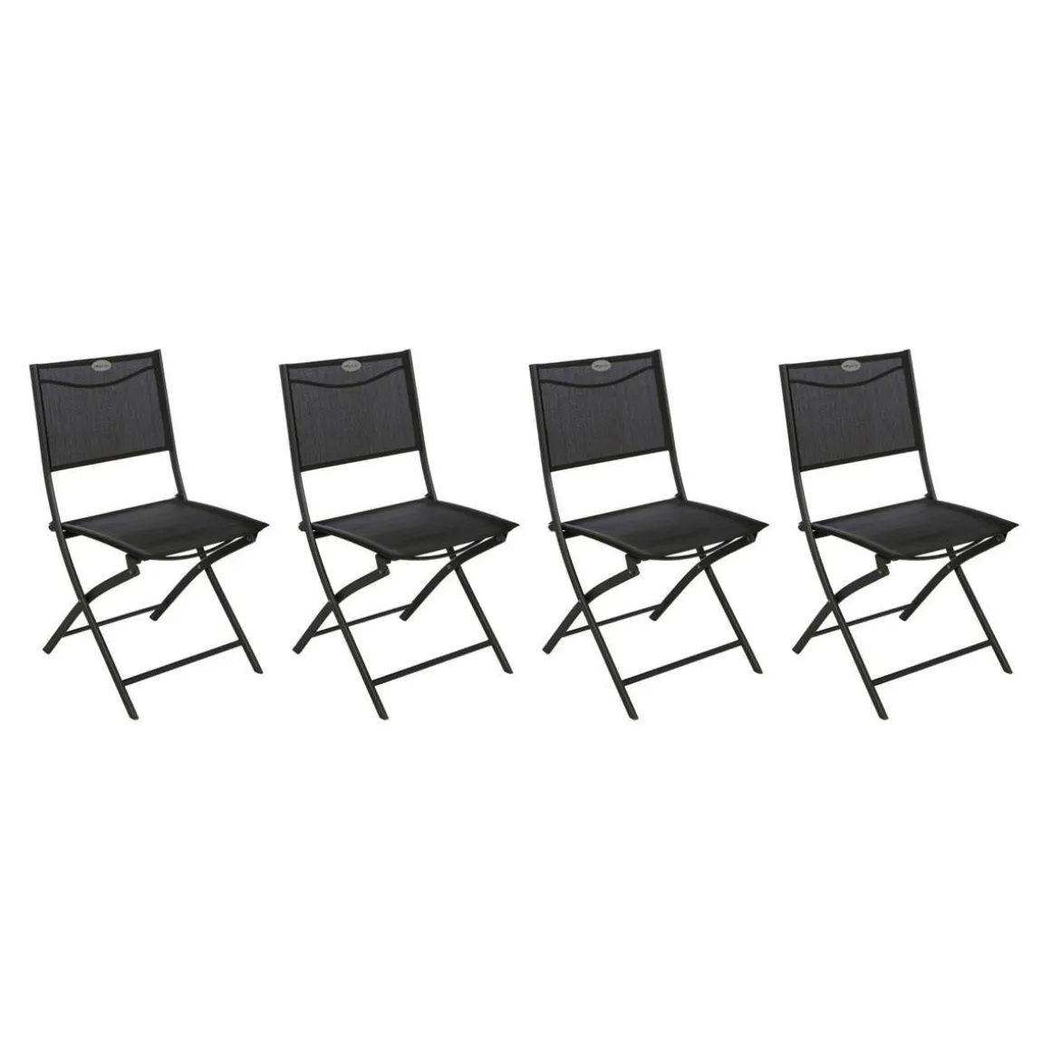 Lot de 4 chaises de jardin pliantes MODULA Anthracite & Graphite