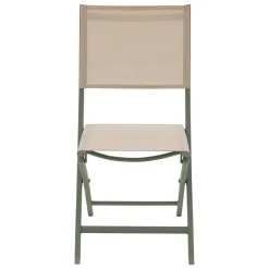 Lot de 4 chaises de jardin pliantes ESSENTIA Lin & Vert laurier