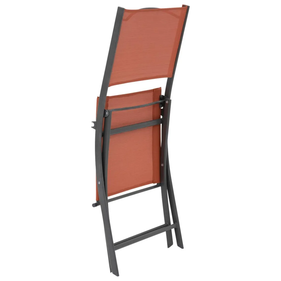 Lot de 4 chaises de jardin pliantes MODULA Ambre & Graphite