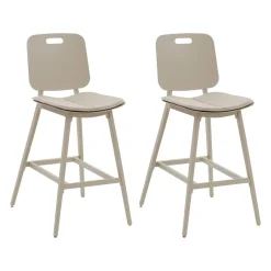 Lot de 2 chaises hautes de jardin TERZANO Beige & Argile