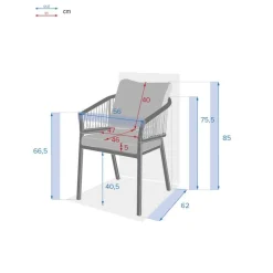 Lot de 2 fauteuils de jardin ORIENGO Taupe & Blanc