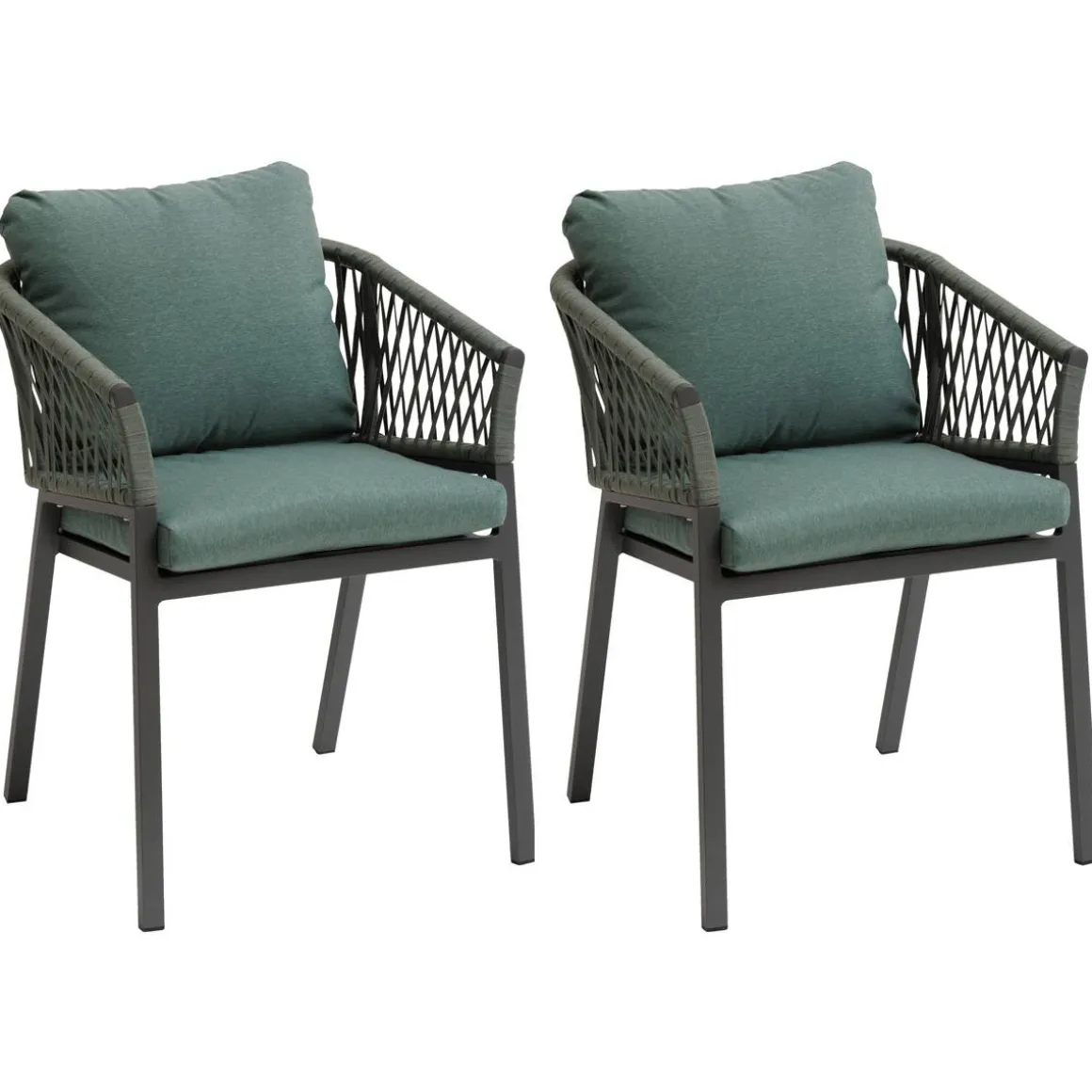 Lot de 2 fauteuils de jardin ORIENGO Olive & Graphite