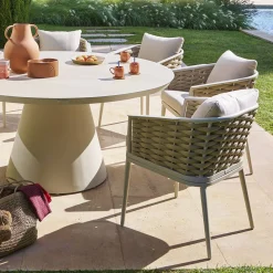Lot de 2 fauteuils de jardin YCONIA Beige & Argile