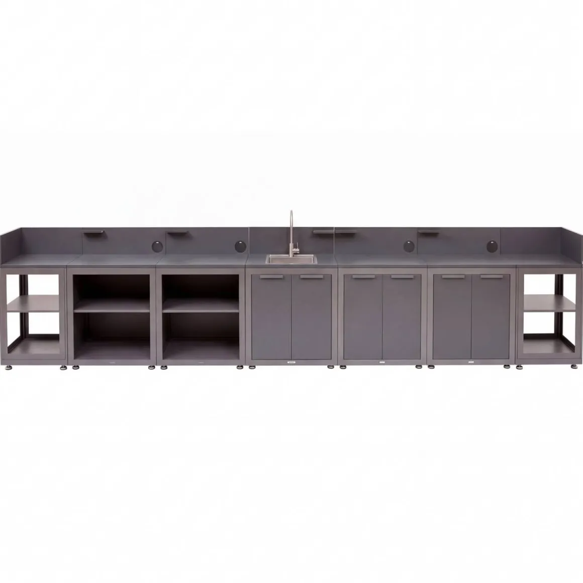 Module avec étagère pour cuisine d'été OXYANA Graphite