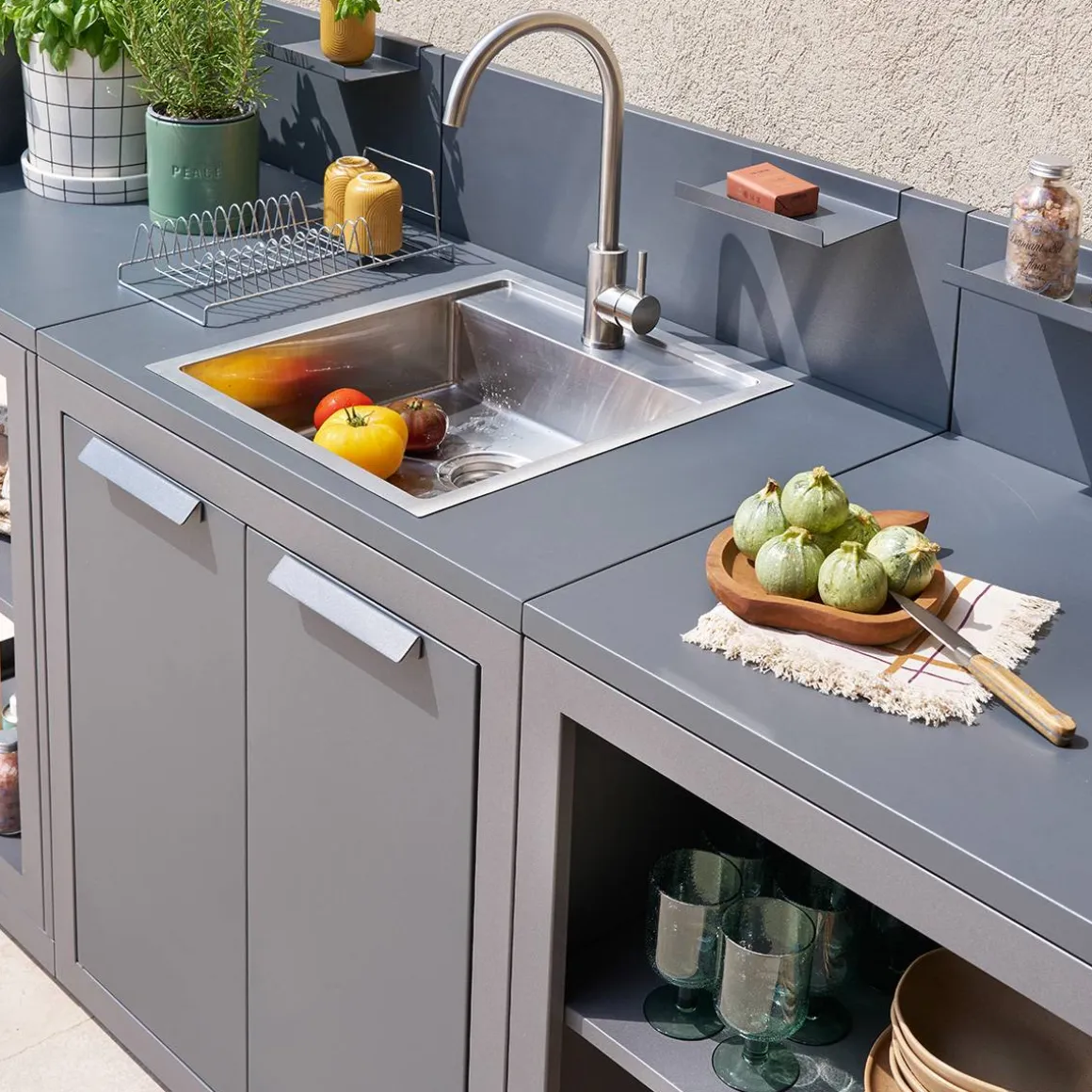 Module d'angle pour cuisine d'été OXYANA Graphite