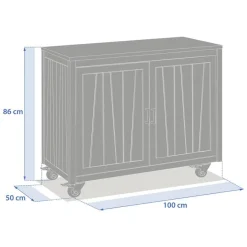 Module 2 portes à roulettes pour cuisine d'été LODGIA Beige
