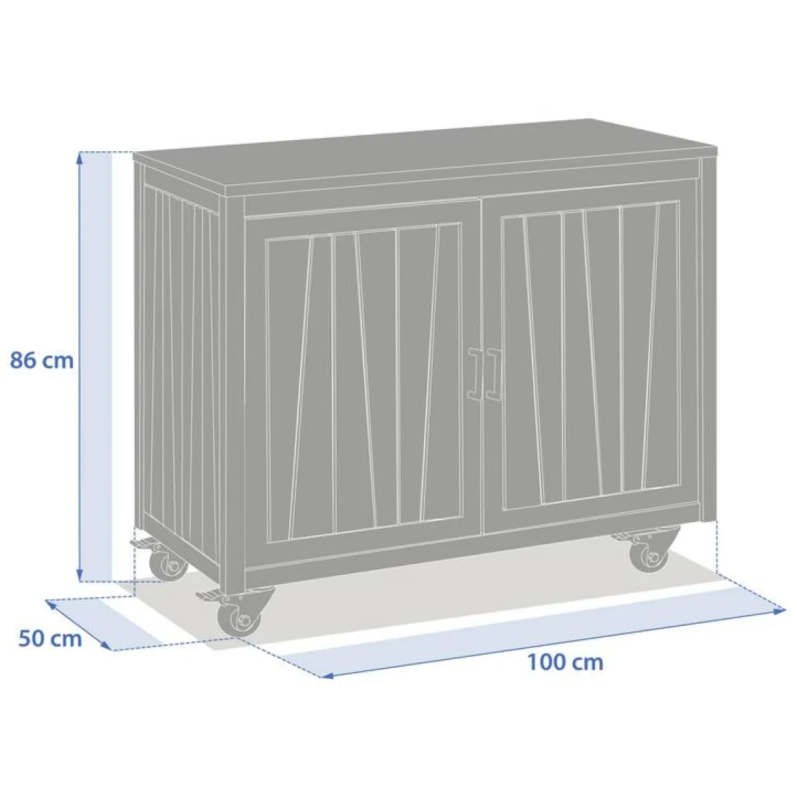 Module 2 portes à roulettes pour cuisine d'été LODGIA Beige