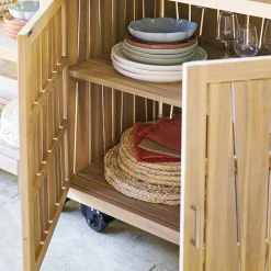 Module 2 portes à roulettes pour cuisine d'été LODGIA Beige