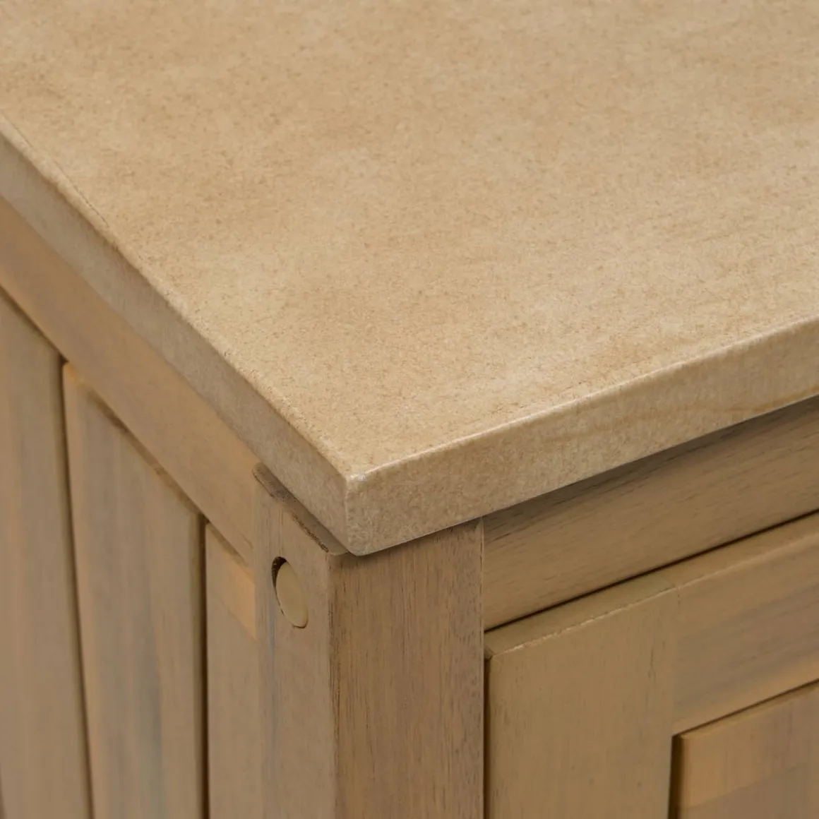 Module 2 portes à roulettes pour cuisine d'été LODGIA Beige