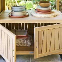 Module 2 portes à roulettes pour cuisine d'été LODGIA Beige
