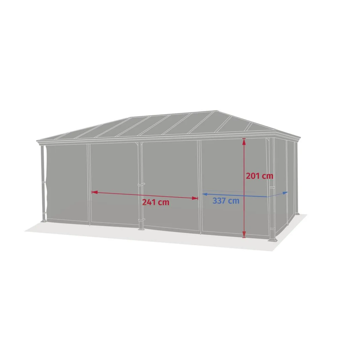 Moustiquaire pour pergola autoportante BELIZE Gris ardoise