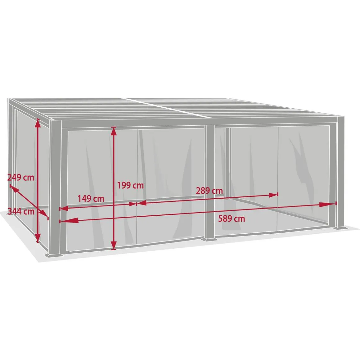 Moustiquaire pour pergola bioclimatique AVILA Graphite