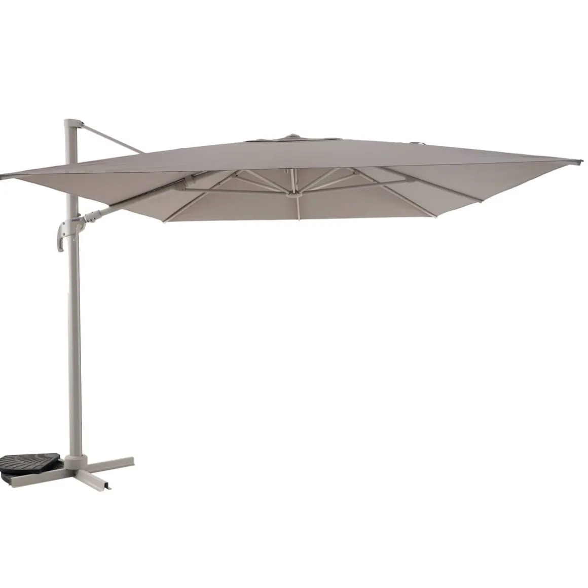 Parasol déporté carré inclinable MELHIA Lin / Argile