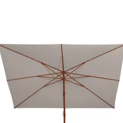 Parasol déporté carré inclinable MELHIA Lin / Acajou