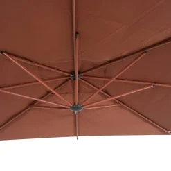 Parasol déporté carré MANOA Acajou