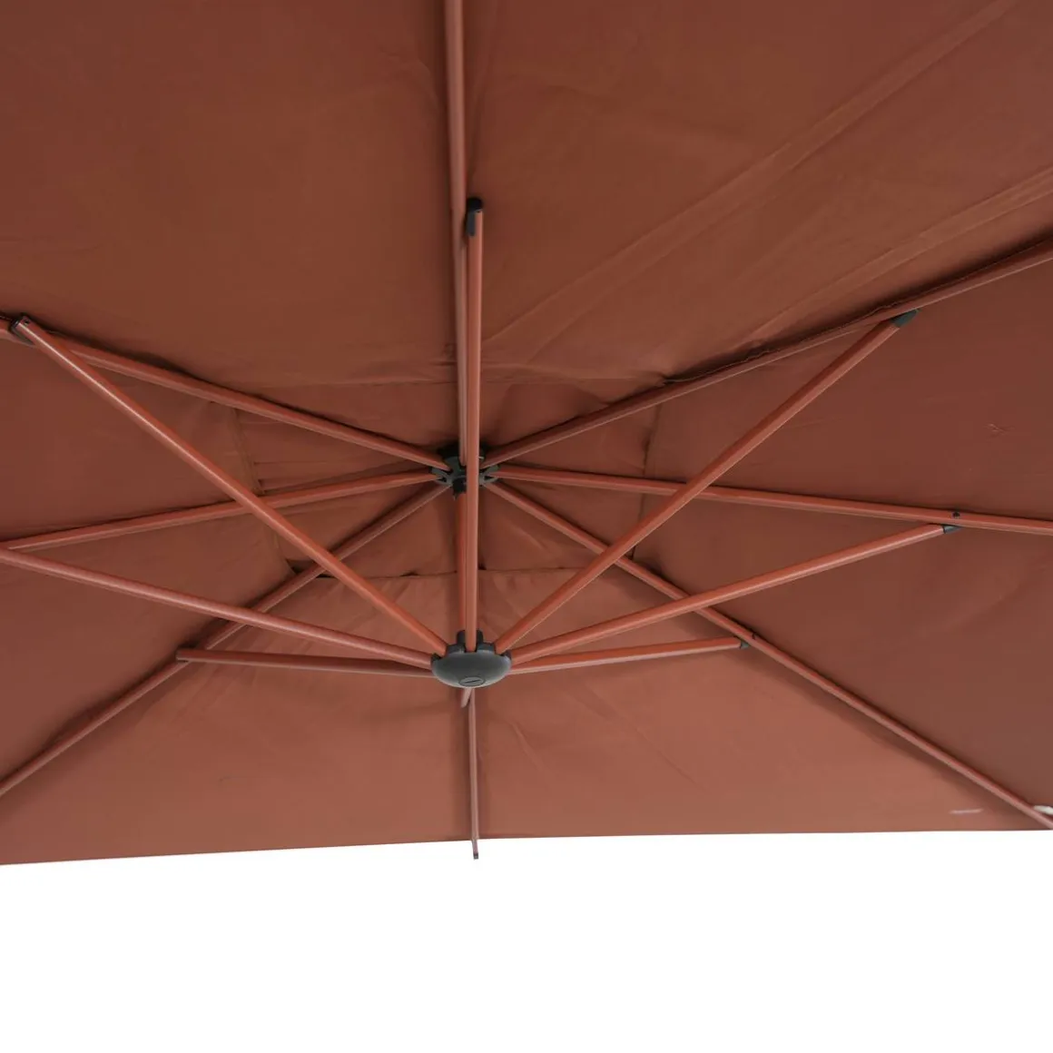 Parasol déporté carré MANOA Acajou