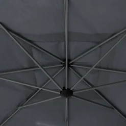 Parasol déporté carré MANOA Ardoise + 4 dalles de parasol STACIO